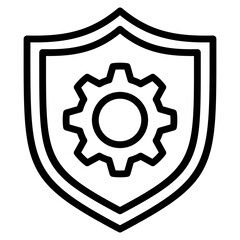 Shield Gear  Icon Element For Design