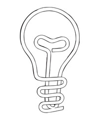 Hand-drawn Outline Light Bulb Idea Icon