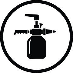 Silhouette foam cannon auto detailing equipment inside circle vector Illustrator