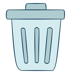 Glacial trash can dustbin icon graphic element for delete function