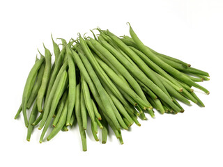 Vegetables - Green Kenyan Beans on white Background