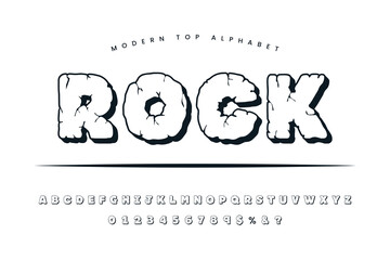 JF Rock font alphabet capital letter small letter numbers sign and symbol