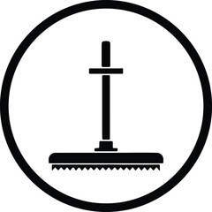 Silhouette mop cleaning tool inside circle vector Illustrator