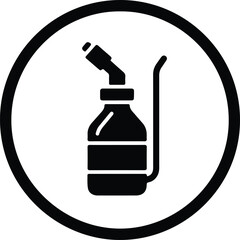 Silhouette nasal spray bottle inside circle vector Illustrator