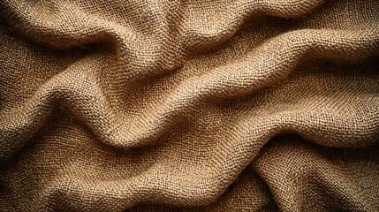 Natural coarse jute fabric texture background with woven fibers and organic brown tones perfect for eco-friendly web design and sustainable branding