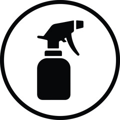 Silhouette spray bottle cleaning product in circle vector Illustrator