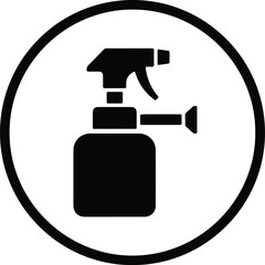 Silhouette spray bottle inside circle minimalistic style vector Illustrator