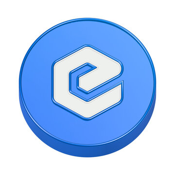 3d rendering icon Ecash coin blue   