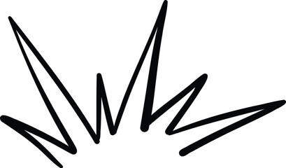 Vector icon of hand-drawn cartoony expression sign doodle, curve directional arrows, emoticon effects design elements, cartoon character emotion symbols, cute decorative brush stroke lines