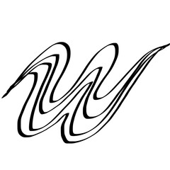 A black wavy line isolated on a transparent background, showcasing smooth curves and a clean, minimal aesthetic.