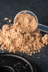 Chocolate whey protein. Supportive nutrition for muscle building	
