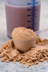 Chocolate whey protein. Supportive nutrition for muscle building	
