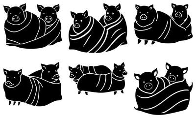 Pigs Wrapped in Blankets Illustration