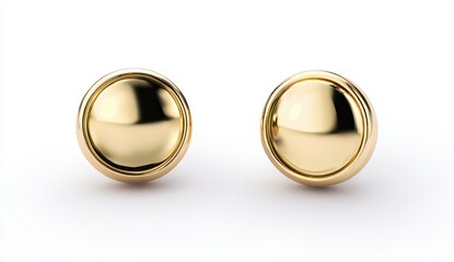 High quality photo of two gleaming gold circular objects
