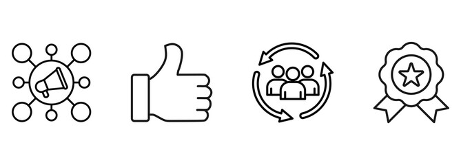 Set of branding Vector Line Icons.. Editable Stroke on white background for web and print