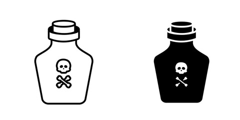 Poison bottle set icon isolated on white background.