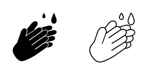 Hand wash set icon isolated on white background.