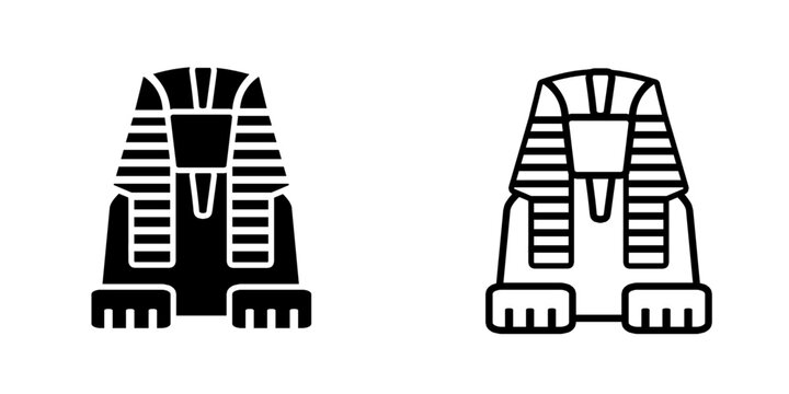 Sphinx set icon isolated on white background. Symbol of country Egypt city vector.