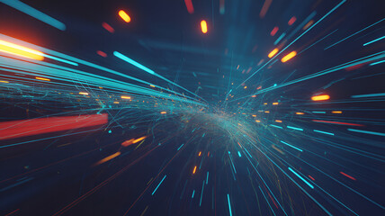 Dynamic futuristic data streams for cutting-edge tech projects, visualize high-speed connectivity with vibrant light trails for impactful digital designs now