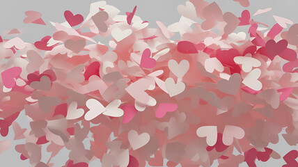Romantic cascade of pink and white hearts, perfect for Valentine's Day promotions, wedding designs, or expressing love and affection in your creative projects