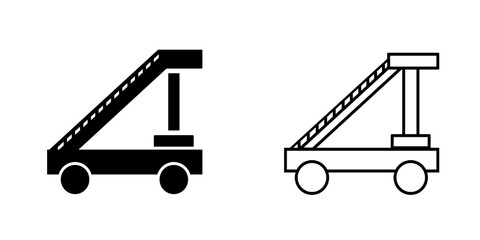 Airport ladder set icon isolated on white background.