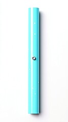A turquoise cylinder with a gemstone and white dots against a white background. The image is clean and minimalist.