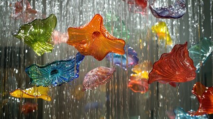 Colorful Glass Art Installation - A Symphony of Light and Form.