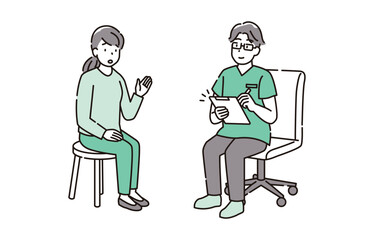 医師と患者の問診風景