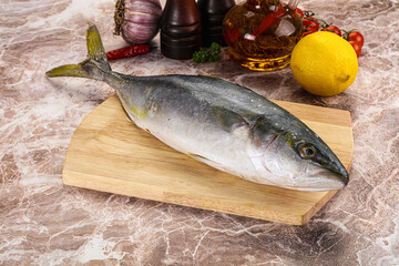 Raw Japanese Amberjack for cooking