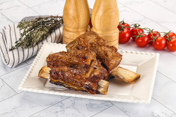 Baked beef ribs with marinade