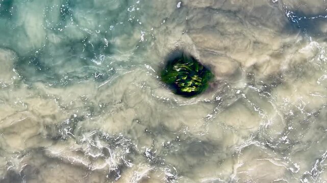 Laguna Beach coastline from a slow ascent from sea level to 400 ft. Beautiful Cinematic Shot