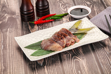 Raw yellowtail fresh fish sashimi