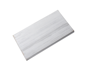 A rectangular metal block with a brushed finish and smooth edges, set against a transparent background
