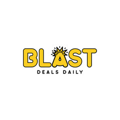 Blast deals daily logo with explosion graphic for sales promotions marketing branding