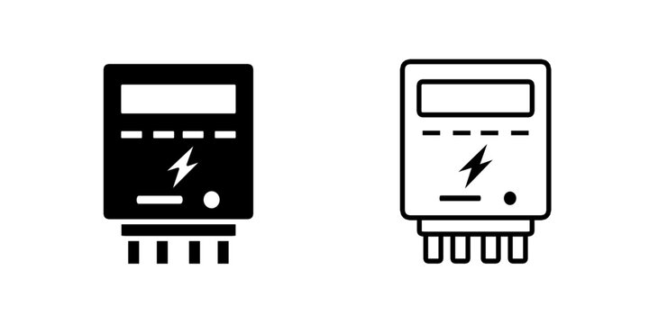 Electric meter set icon isolated on white background.