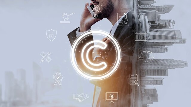 Copyright protection highlights copyright, intellectual property, and legal ownership through law, verification, and secure digital rights Marrow