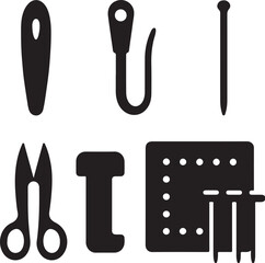Crochet Finishing Tools Silhouette Set.eps