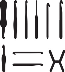 Advanced Crochet Hook Toolkit Silhouette Set.eps