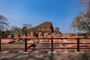 The ruins of Nalanda Mahavihara, Nalanda University Excavated Site, India