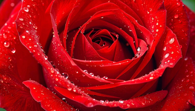 red rose with water drops