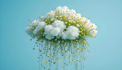 Daisies hanging from the cloud
