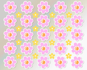 Seamless pattern with colorful flowers. Vector illustration for your design