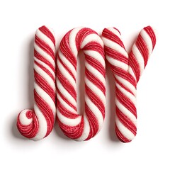 Joy spelled out with candy canes isolated on white background for christmas