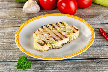Vegan grilled cauliflower cabbage steak
