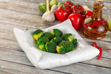 Boiled broccoli cabbage in the bowl