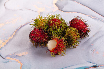 Organic tropical sweet Rambutan fruit