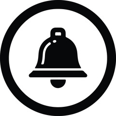 Silhouette notification bell ringing reminder icon alert vector Illustrator