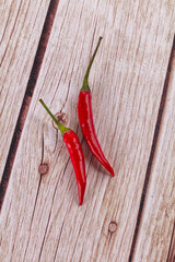 Hot spicy red chili peppers