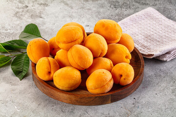 Ripe sweet juicy yellow apricots