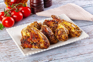 Baked chicken wings with spices